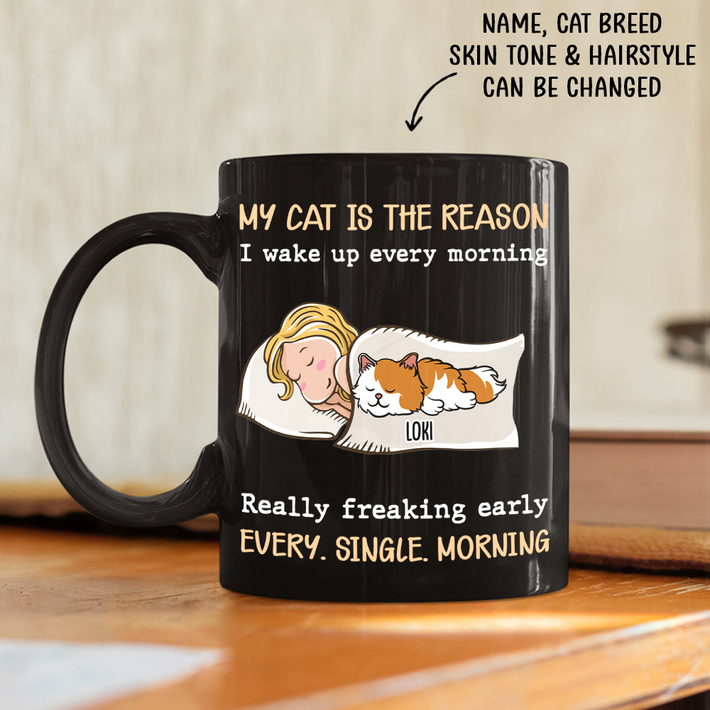 My Cat Is The Reason - Personalized Custom Coffee Mug