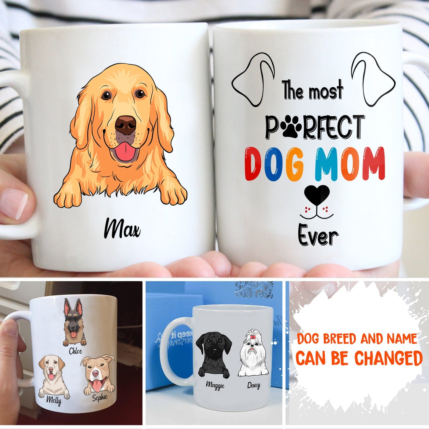 Perfect Dog Mom - Personalized Custom Coffee Mug