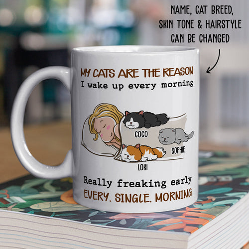 My Cat Is The Reason - Personalized Custom White Coffee Mug
