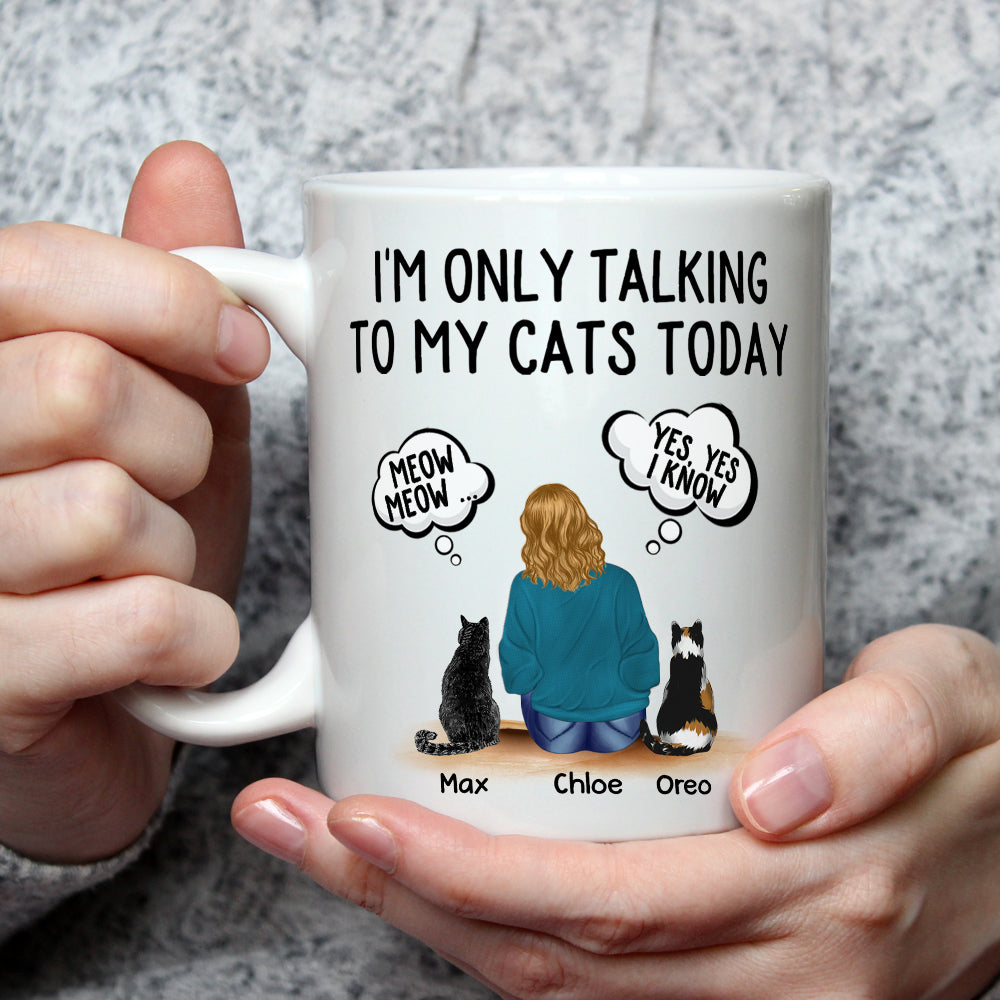 Talking To Cats - Personalized Custom Coffee Mug