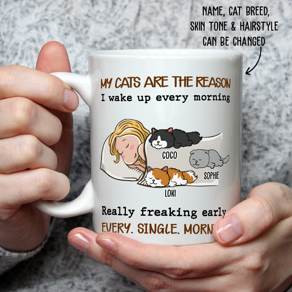 My Cat Is The Reason - Personalized Custom White Coffee Mug