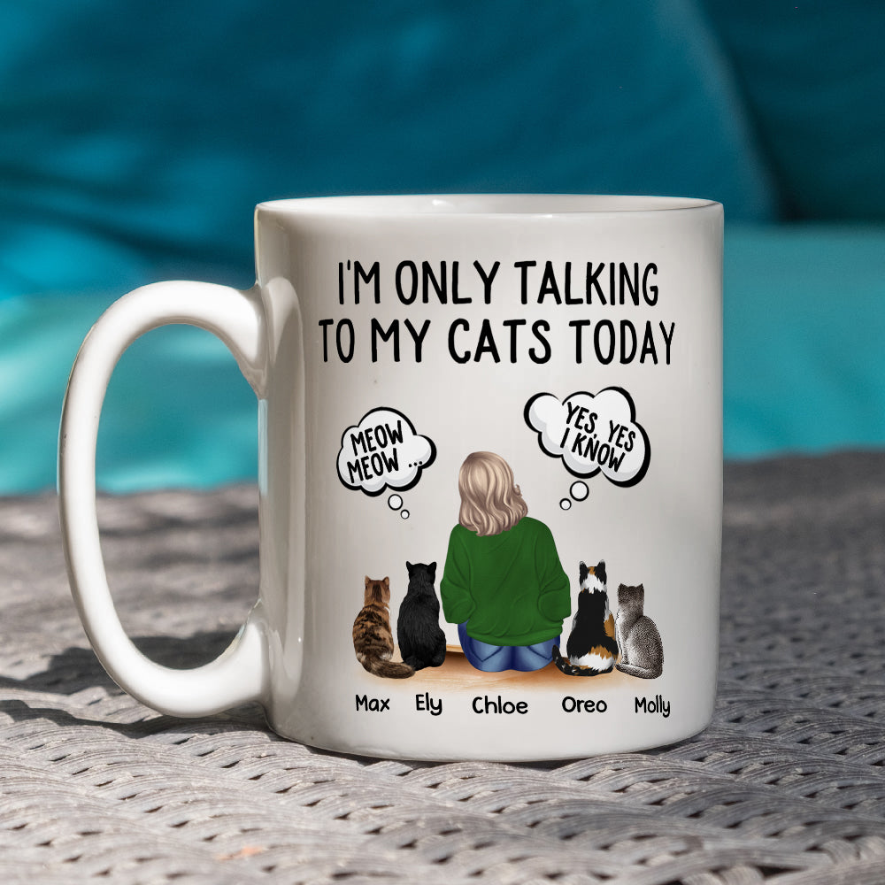 Talking To Cats - Personalized Custom Coffee Mug