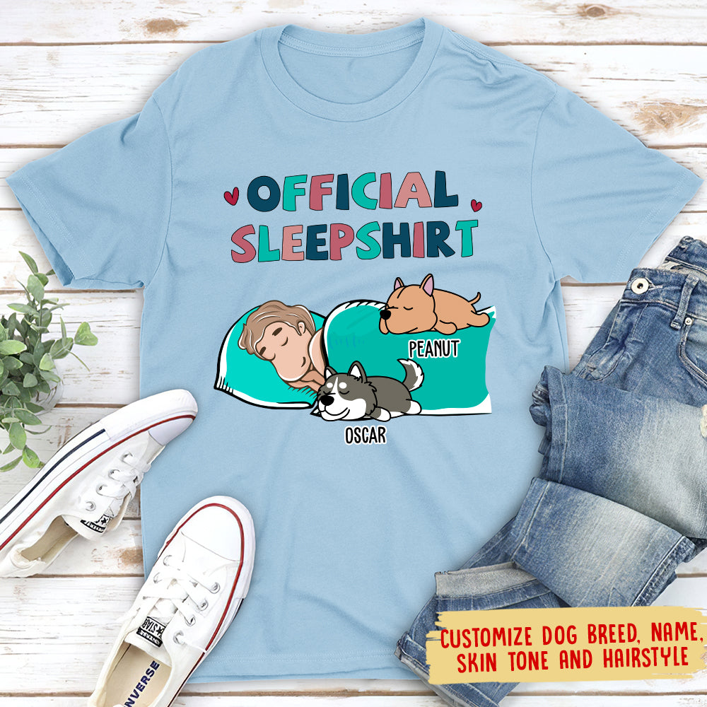 Sleeping Dog Sleepshirt - Personalized Custom Unisex T-shirt