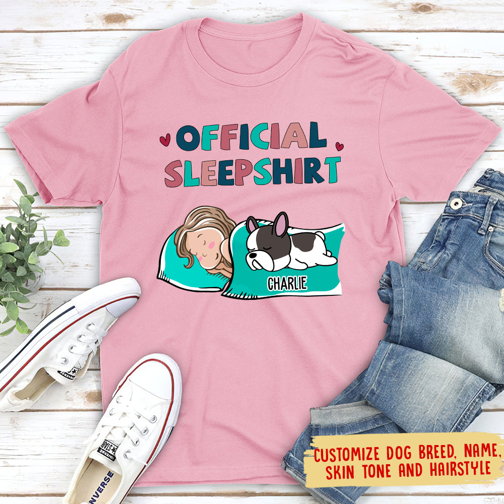 Sleeping Dog Sleepshirt - Personalized Custom Unisex T-shirt
