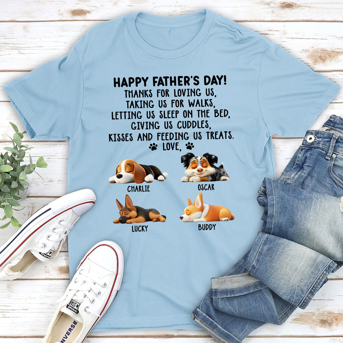 Thanks For Loving Me Dad - Personalized Custom Unisex T-Shirt