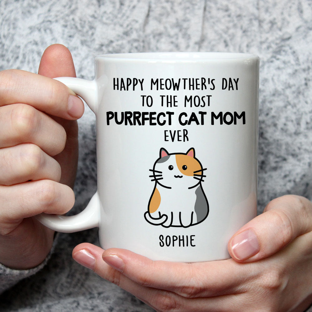 Purrfect Cat Mom - Personalized Custom Coffee Mug
