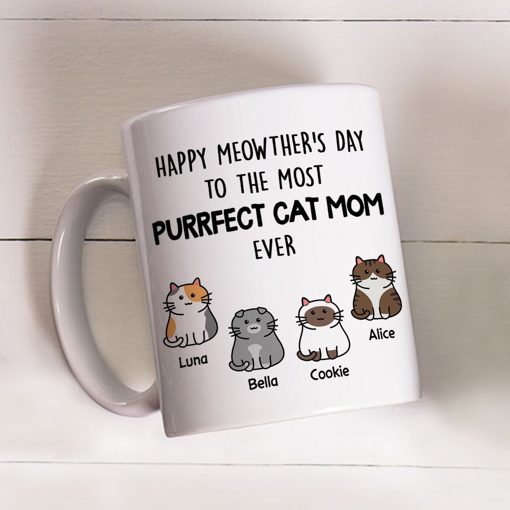 Purrfect Cat Mom - Personalized Custom Coffee Mug