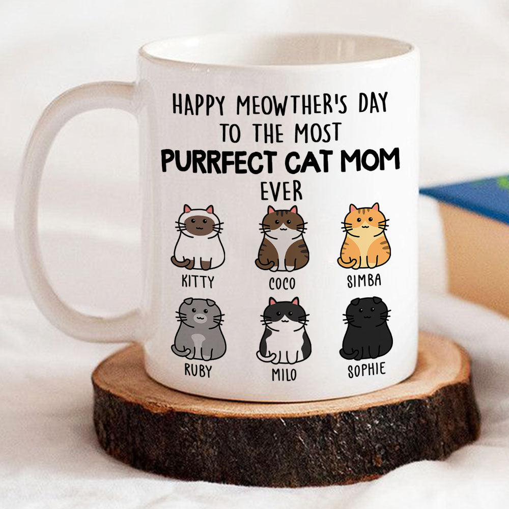 Purrfect Cat Mom - Personalized Custom Coffee Mug