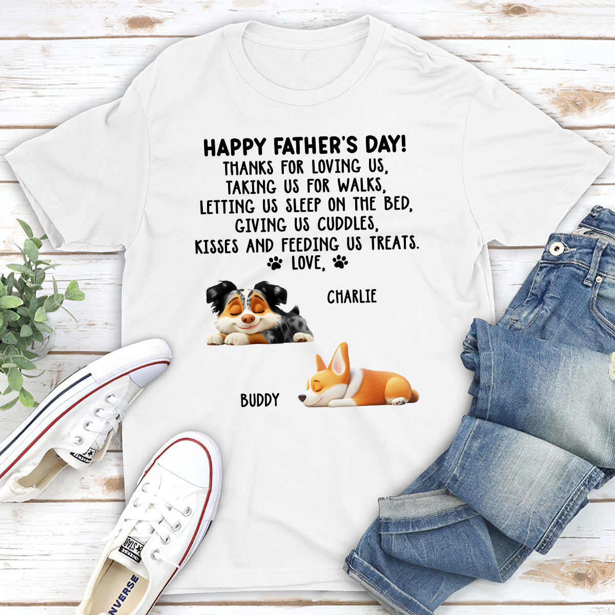 Thanks For Loving Me Dad - Personalized Custom Unisex T-Shirt