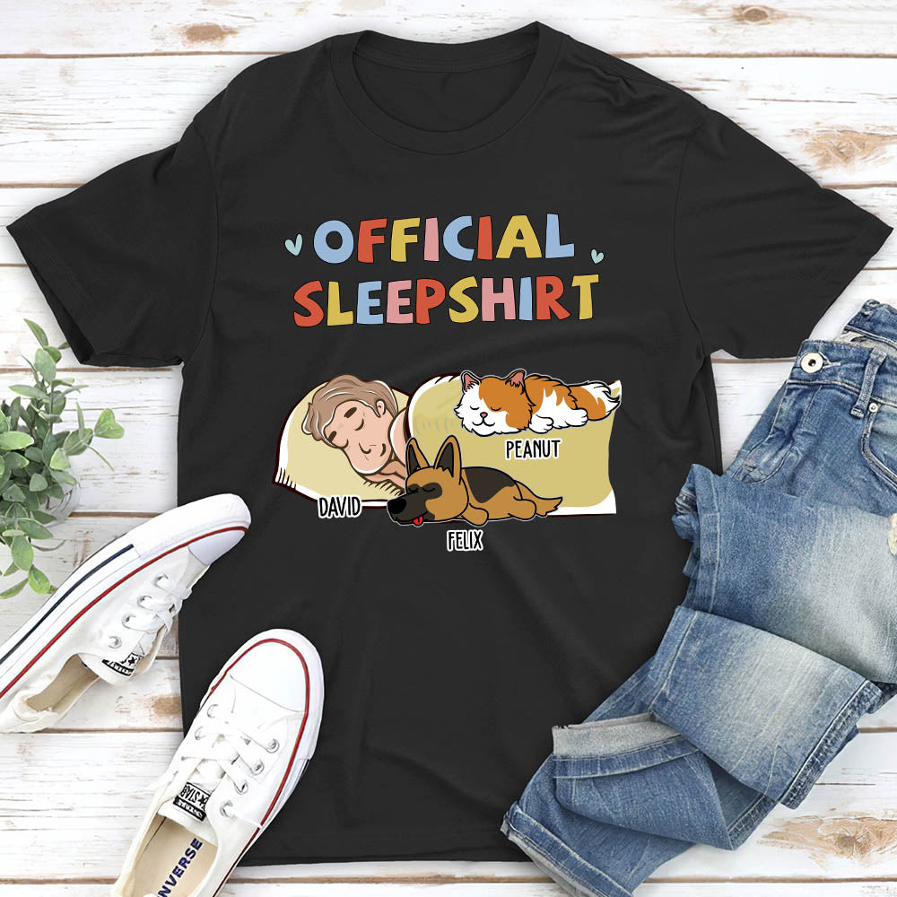 Sleeping Pet Sleepshirt Version 2 - Personalized Custom Unisex T-shirt