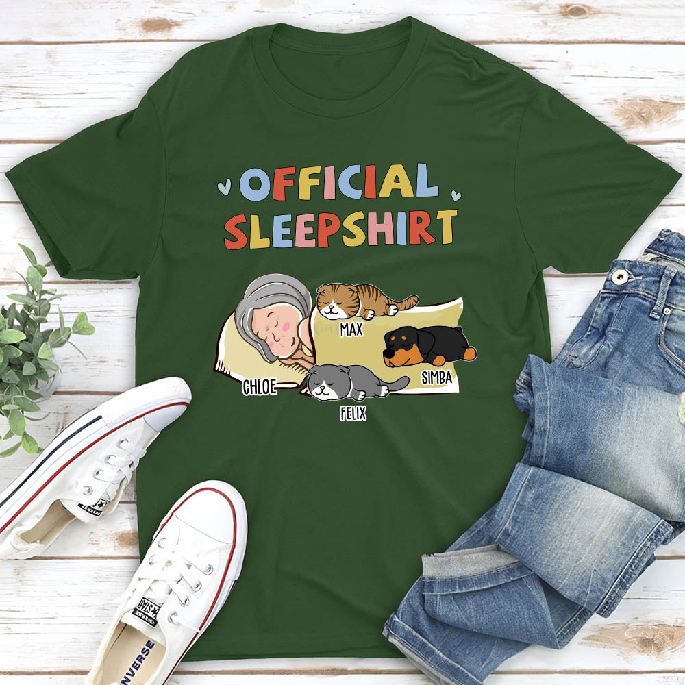 Sleeping Pet Sleepshirt Version 2 - Personalized Custom Unisex T-shirt