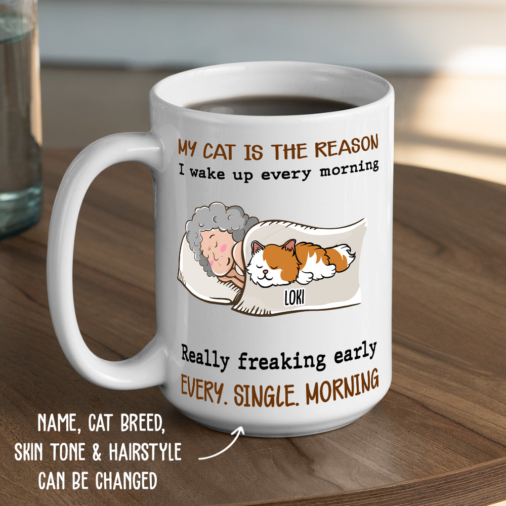 My Cat Is The Reason - Personalized Custom White Coffee Mug