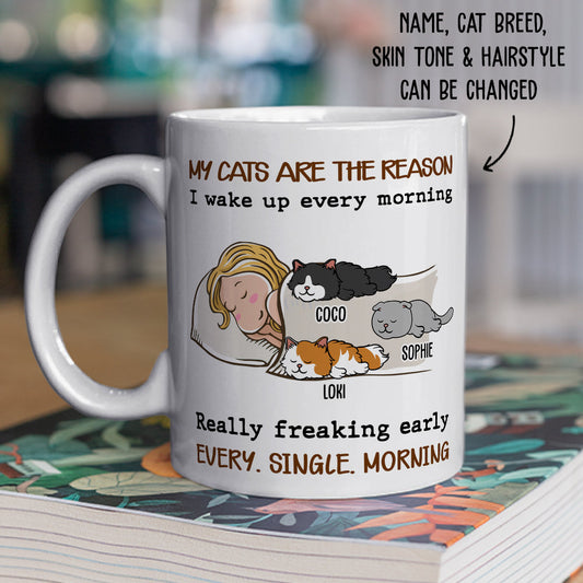 My Cat Is The Reason - Personalized Custom White Coffee Mug
