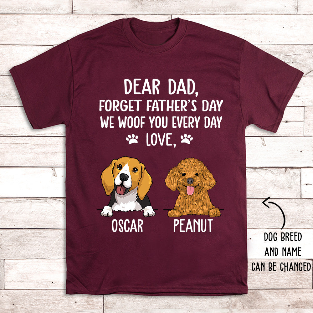 I Woof You Dog Dad - Personalized Custom Unisex T-shirt
