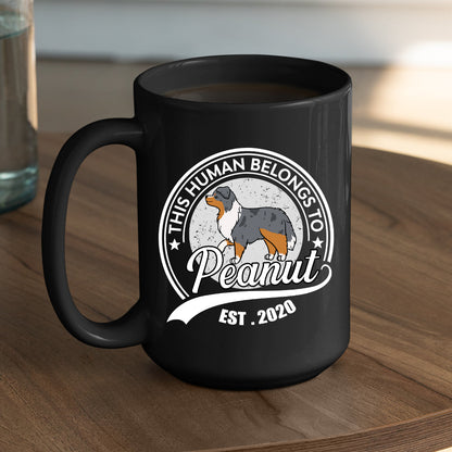 Human Belongs To Dog - Personalized Custom Coffee Mug