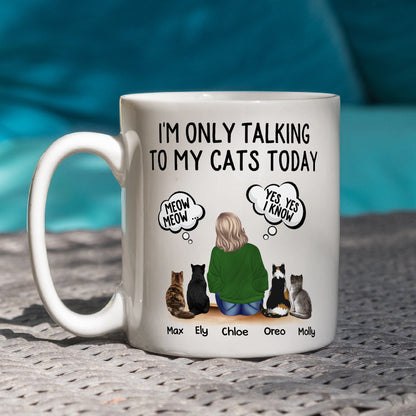 Talking To Cats - Personalized Custom Coffee Mug