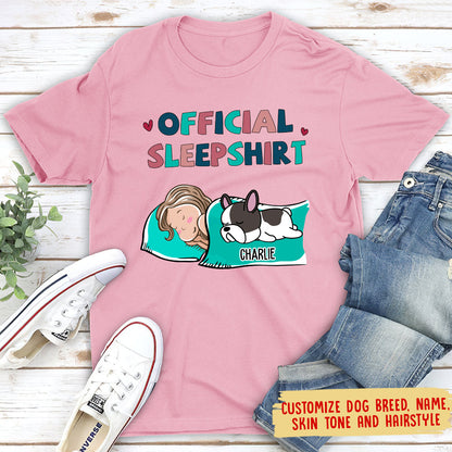 Sleeping Dog Sleepshirt - Personalized Custom Unisex T-shirt