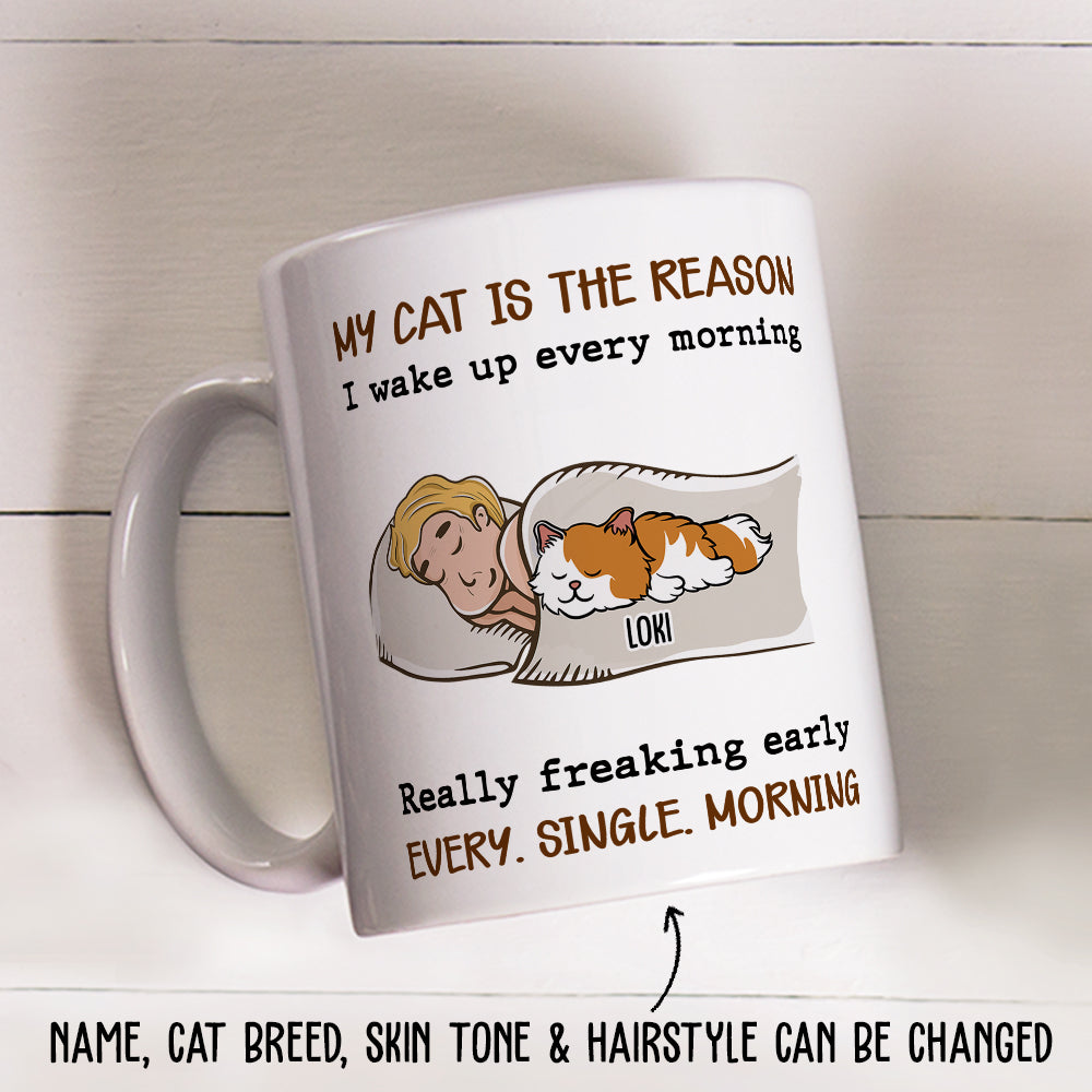 My Cat Is The Reason - Personalized Custom White Coffee Mug
