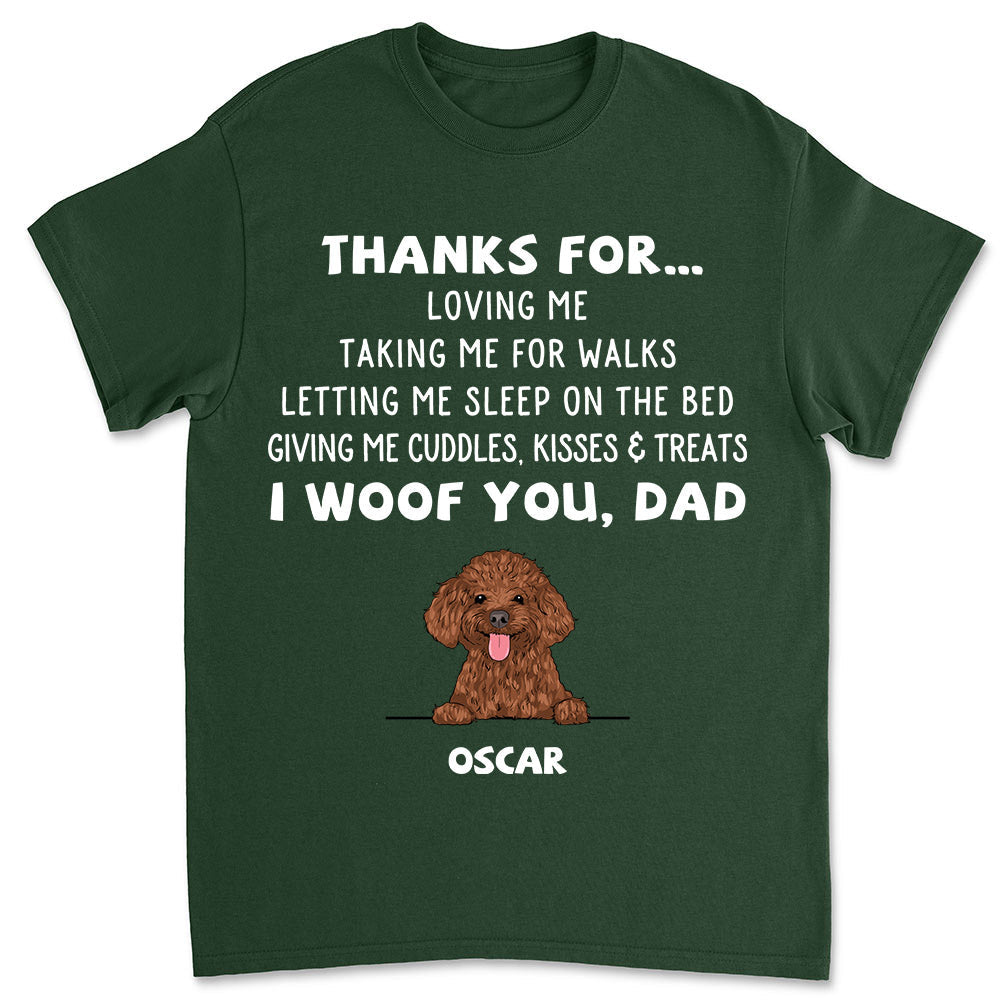 Dog Thanks For...  - Personalized Custom Unisex T-shirt