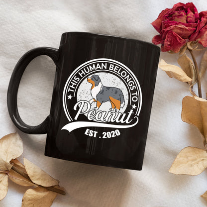 Human Belongs To Dog - Personalized Custom Coffee Mug